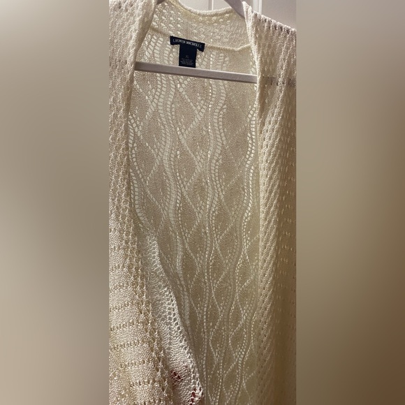 Cream colored cardigan size xl. Long and hangs  beautifully at knee length. - Picture 3 of 6